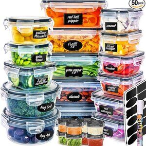 24 Pack Food storage Containers with Lids, Plastic Leak-Proof BPA-Free Container